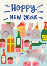 Cute New Year Card - Rabbits created by AbiGoLucky