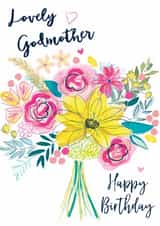 Traditional Birthday Card - For Godmother - Pretty Floral Bouquet created by Katie Phythian Design