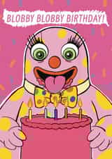 Funny Birthday Card - Mr. Blobby created by Silent Disco Design