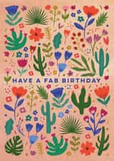 Pretty Birthday Card - Tropical Plants - Cactus created by Eli the Goat