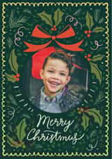 Personalised Christmas Photo Card created by Sabrin Deirani - Classic Christmas Card - Holly Bauble