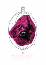 Glowing with Garnet: A January Gem Like You - Birthstone greeting card created by @theoddprint