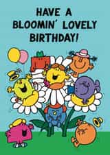 Cute Birthday Card - Mr.Men - Have A Bloomin' Lovely Birthday created by Mr. Men