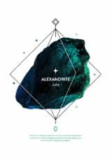 Born to Shine: June’s Alexandrite Gem - birthstone greetings card created by @theoddprint