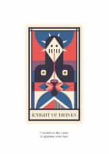 Knight of Drinks - Tarot card inspired Greeting Card created by @theoddprint