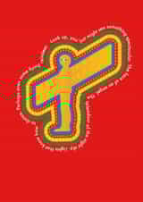 Christmas Angel of the North card reminder to "look up" created by Jack OATS