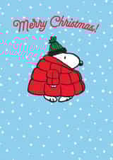 Cute Christmas Card - Snoopy - Red Puffer Coat created by Hype Associates