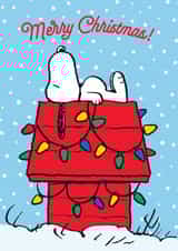 Cute Christmas Card - Snoopy - Doghouse created by Hype Associates
