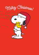 Cute Christmas Card - Snoopy - Woodstock Hug created by Hype Associates
