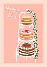 Classic Wedding Card - Cakes - Happy Day created by Suzanne Taktak