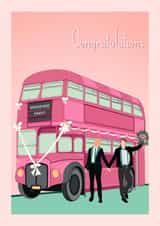 Fun Wedding Card - Wedding Party Bus - Grooms created by Suzanne Taktak