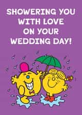 Cute Wedding Card - Showering You With Love - Mr. Men created by Mr. Men