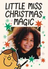 Personalised Christmas Photo Card created by Mr. Men - Cut Christmas Card - Little Miss Christmas Magic