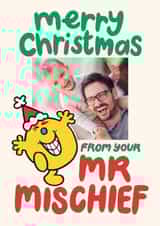 Personalised Christmas Photo Card created by Mr. Men - Cute Christmas Card - Mr. Men - Mr. Mischief