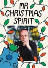 Personalised Christmas Photo Card created by Mr. Men - Funny Christmas Card - Mr Men - Mr Christmas Spirit