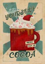 Retro Style Christmas Card - Have Yourself A Merry Cup Of Cocoa created by Donna Moran Designs
