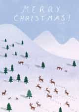 Classic Christmas Card - Reindeer In The Snow created by Catherine Pape