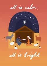 Clasisc Christmas Card - Calm And Bright - Nativity created by Catherine Pape