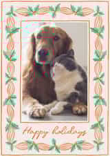 Personalised Christmas Photo Card created by Sabrin Deirani - Classic Christmas Card - Holly Ribbon Frame