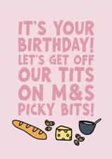 Funny birthday card for friend or sister! Celebrate with posh grub! created by Forever Blessed