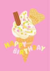 Classic Birthday Card - For Niece - Ice Cream created by Helen Thompson