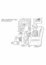 Funny Father's Day Card - Why Wait - Dog Present created by Punch Limited