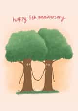 Cute 5th Anniversary Card - Tree created by Fliss Muir