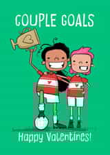 Cute Valentine's Day Card - Couple Goals - Football - LGBTQ+ created by Running with Scissors