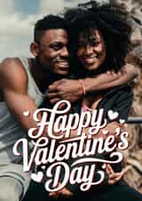 Personalised Valentines Day Photo Card created by Paul Stevens - Classic Valentine's Day Card – Script Typography
