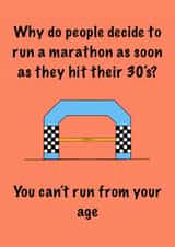 Funny marathon birthday card created by C.W ILLUSTRATIONS 