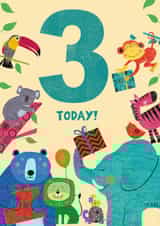 Cute 3rd Birthday Card - Animals created by Rocket68