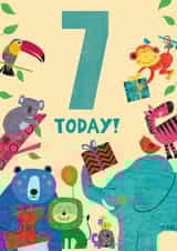 Cute 7th Birthday Card - Animals created by Rocket68
