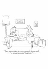 Funny Anniversary/Valentine's Day Card - Two Sides to Every Argument created by Punch Limited