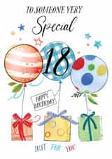 Traditional 18th Birthday Card - For Him - Balloons created by Katie Phythian Design