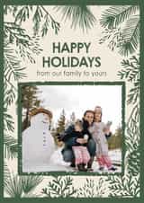 Personalised Christmas Photo Card created by Heartell Press - Classic Christmas Card - Happy Holidays - Nature Foliage