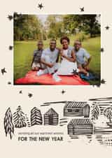 Personalised New Year Photo Card created by Heartell Press - Classic Christmas/New Year Card - Warmest Wishes