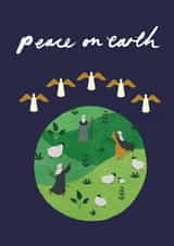 Traditional Christmas card - shepherds and angels created by Catherine Pape