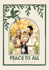 Personalised Christmas Photo Card created by Heartell Press - Classic Christmas Card - Peace To All - Birds