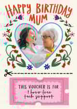 Personalised Birthday Photo Card created by AbiGoLucky - Funny Birthday Card - For Mum - Tech Voucher
