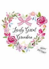 Traditional Birthday Card - Great Grandma - Floral Heart created by Katie Phythian Design