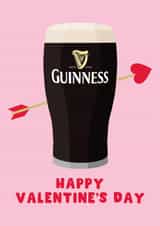 Fun Valentine's Day Card - Guinness Love Arrow - For Her created by Pink Peach Cards