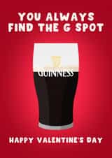 Cheeky Valentine’s Day Card - You Always Find the G Spot - Guinness created by Pink Peach Cards
