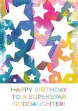 Classic Birthday Card - For Goddaughter - Stars created by size3art