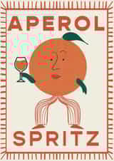 Arty Birthday Card - Aperol Spritz - Orange created by Little Egret Design