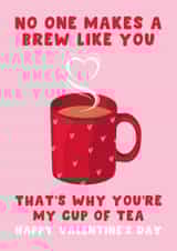 Cute Valentine’s Day Card - You’re My Cup of Tea created by Pink Peach Cards