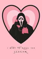Naughty Valentine's Day/Anniversary Card - Scream - I Want To Make You Scream created by Sad Girl Illustration