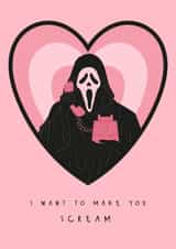 Naughty Valentine's Day/Anniversary Card - Scream - I Want To Make You Scream created by Sad Girl Illustration