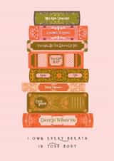 Classic Valentine's Day Card - Spicy BookTok - Haunting Adeline Book Stack created by Sad Girl Illustration