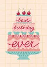 Classic Birthday Card - For Her - Cherry Cake created by Jessie Maeve Studio