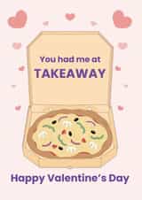 Funny Valentine's Card - You Had Me At Takeaway - Food Lover - Playful Pastels created by @Cupsie's Creations